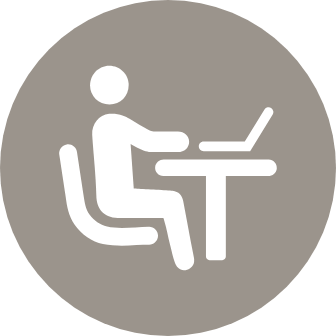 Work from home at a built-in desk and computer station
